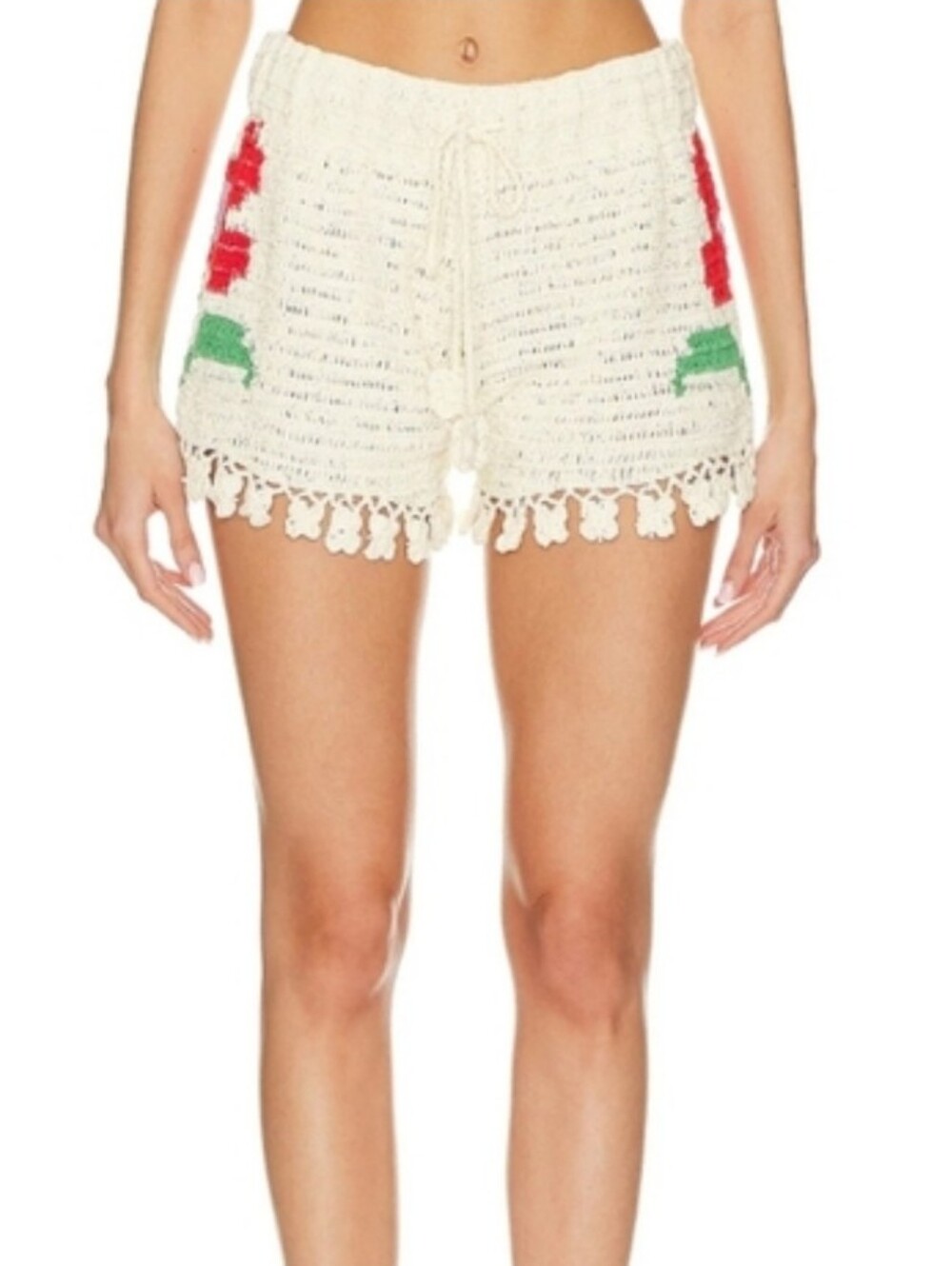 CeliaB Crochet Cream Rose Applique Women's Shorts